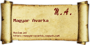 Magyar Avarka névjegykártya
